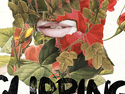 Clipping v4 collage concert face flowers gig poster handwritten leaves mouth music poster thorns woman