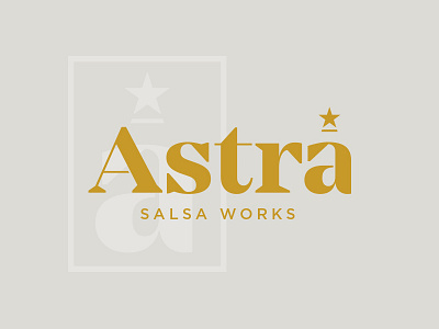 Astra food logo salsa star typography