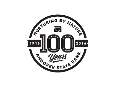 100 Years V2 anniversary badge bank crest logo script typography