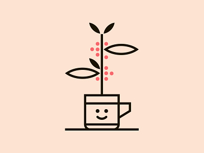 Coffee Plant berry coffee cup emoji leaf mug plant smile