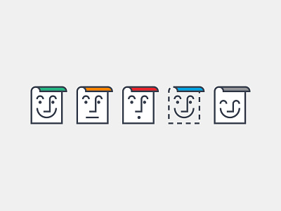Review Icons V2 character curl document eyes face icons mouth nose paper smile