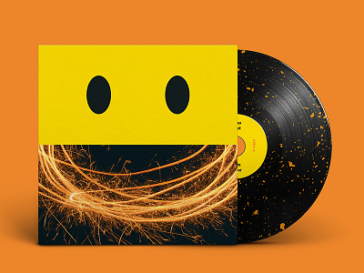 Smile album art album cover emoji fireworks illustration smiley vinyl