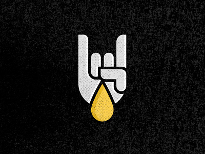 Beer + Rock 'n' Roll beer festival hand logo metal music symbol texture