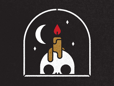 FCU Sticker 01 candle fire flame horror metal moon night occult skull