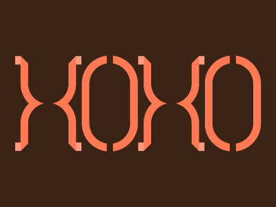 XOXO design geometric letters stencil typography vector