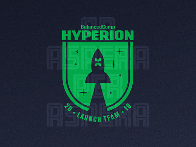 Hyperion Badge badge logo rocket space stars