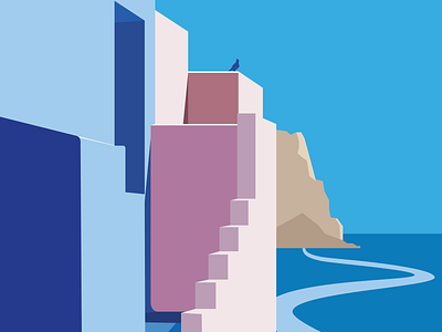 Muralla Roja architecture branding colors design elegant flat design graphic design illustration isolation minimal summer vector