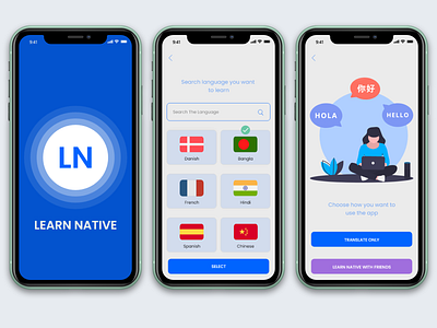 language app design/ uiux design