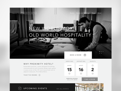 Proximity Hotel design hotel layout web website