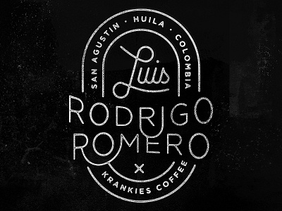 Luis Rodrigo Romero Stamp coffee design label monoline script stamp typography