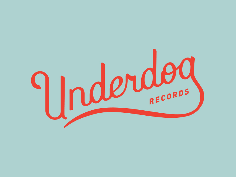 Underdog Records Brand branding custom dog logo records script underdog vintage vinyl