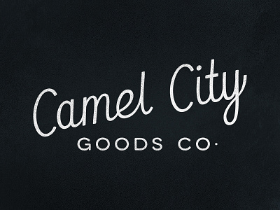 Camel City Goods Script apparel camel city company goods graphic design script typography winston salem
