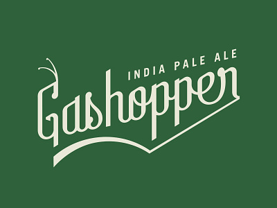 Gashopper beer gashopper grasshopper hoots lettering logo north carolina script