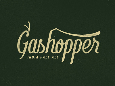 Gashopper II beer gashopper hoots ipa lettering logo north carolina script