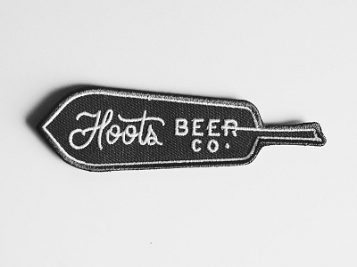 Hoots Patch beer design feather hoots north carolina patch script typography