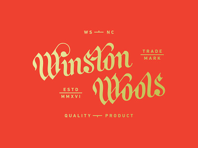Winston Wool WIP blackletter branding design identity lettering logo script winston wool