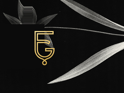 FG Monogram branding design floral flower gold foil honey monogram