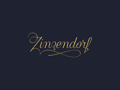 Zinzendorf WIP branding design lettering logo script spencerian