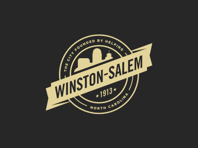 Winston Salem badge carolina design illustration north salem seal skyline winston