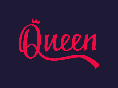 Queen calligraphy custom hand lettering lettering logo logotype queen typography