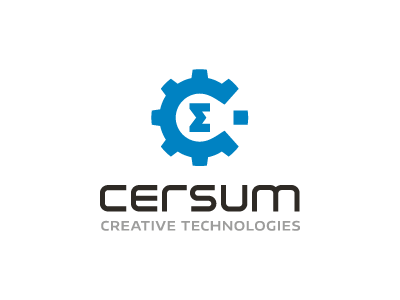 CERSUM brand c cogwheel industry lightbulb logo logotype mark minimalist negative space sigma