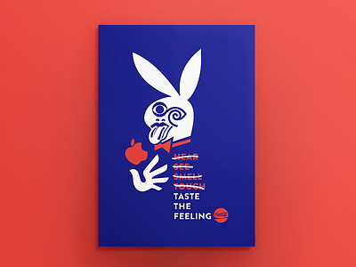 Follow the Rabbit alice hear human logos poster rabbit see senses smell taste touch wonderland