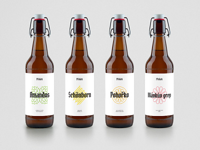 Presek Brewery: Bottle Labels beer bottle brewery clean label logo minimal visual identity white