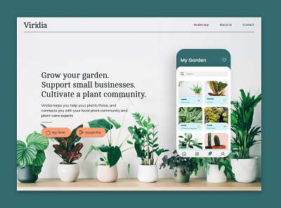 Viridia Website Redesign app app design apparel garden gardener gardening plant plant app plant care planter rebrand rebranding ui uidesign ux ux design uxuidesign web redesign website design website redesign