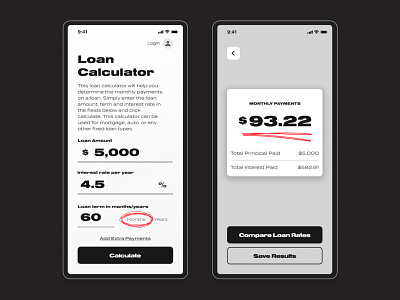 100 Days of UI - 004 - Loan Calculator 100daysofui app branding calculator dailyui design minimal ui ux