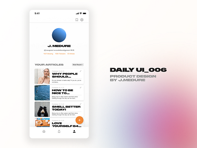 100 Days of UI - 006 - User Profile 100daysofui blog dailyui design profile ui