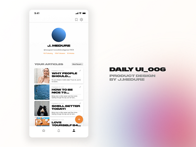 100 Days of UI - 006 - User Profile