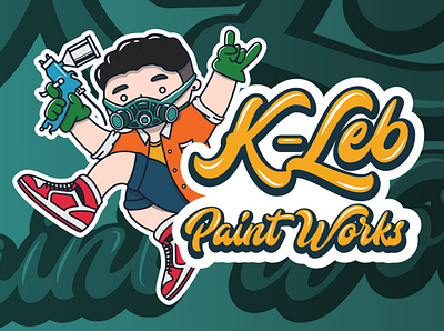 K Leb Paint Works adobe illustrator adobe photoshop avatar design cartoon style design icon illustration logo logo design mascotlogo typography vector