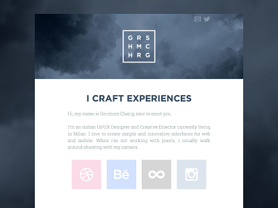 Personal Website Redesign clouds designer logo minimal personal portfolio profile retina