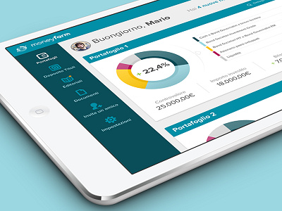 MoneyFarm – Concept Interface chart donut finance fintech interface ipad money ui ux