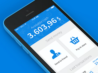 Payment App UI Concept cash concept fintech friend money payment store