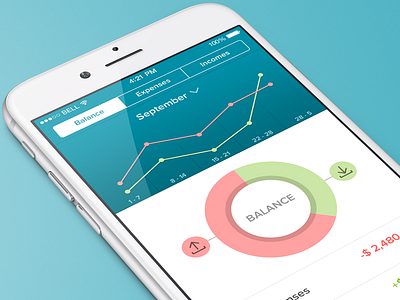 BudJet app coming soon app budget budjet chart donut finance fintech flat infographic ios money numbers