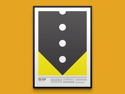 Pac-Man minimal print art frame gaming minimal namco nostalgia pacman poster print videogame