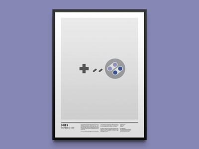 SNES minimal print 16bit art console frame gaming joypad minimal nintendo pixel poster print videogame
