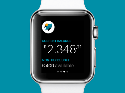 BudJet for Apple Watch app budget chart crown finance fintech flat glance ios money numbers watch