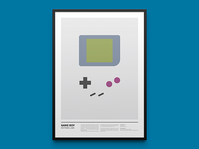 GAME BOY minimal print 8bit art console frame gaming joypad minimal nintendo pixel poster print videogame