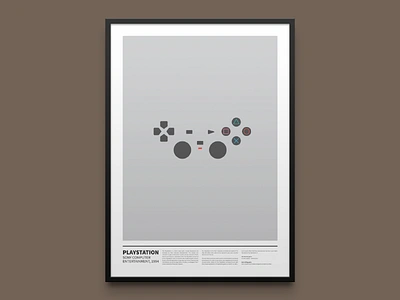 PLAYSTATION minimal print analog console frame gamer gaming joypad minimal playstation poster sony videogame