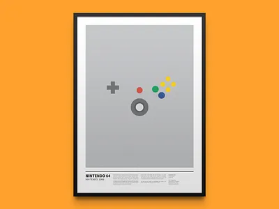 N64 console frame gamer gaming joypad mario minimal nintendo nintendo64 poster videogame