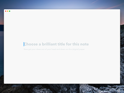 Papermind - New note (empty state) app clean editor empty minimal navigation note state text title ui writing