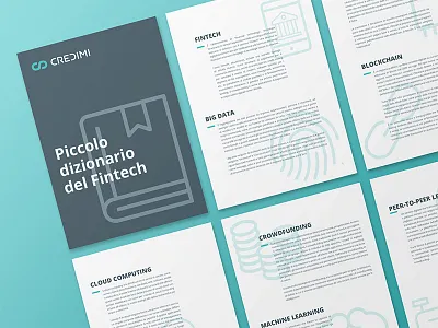 Fintech propaganda book brochure dictionary ebook fintech free icon illustration marketing paper text