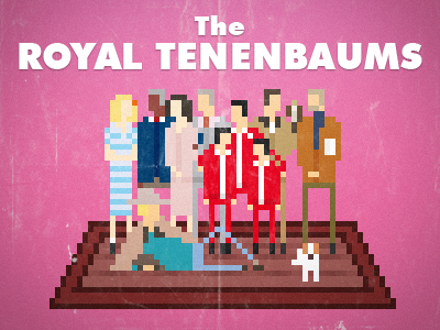 The Royal Tenenbaums movie pixel pixel art poster tenenbaums the royal tenenbaums