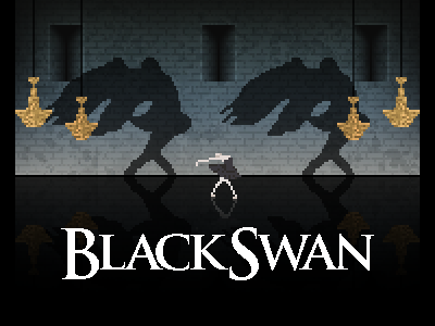 Black Swan black cinema dark movie pixel pixel art play poster swan