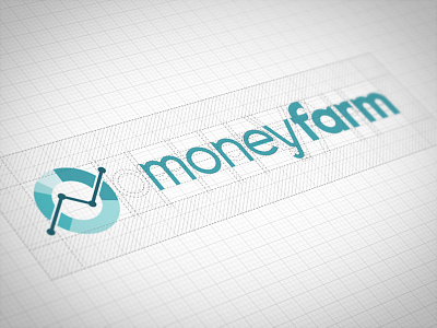 MoneyFarm new logotype aquamarine chart construction farm fintech graph green grid handmade logo logotype money moneyfarm pie process startup