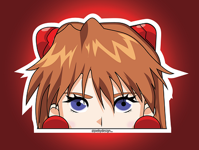 Asuka Peeker art chibi clean design graphic design illustration illustrator minimal sticker vector