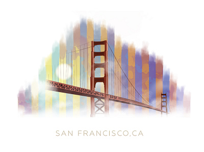 San Francisco, CA california city cityscape design dribbbleweeklywarmup goldengatebridge illustration illustrator photoshop san francisco