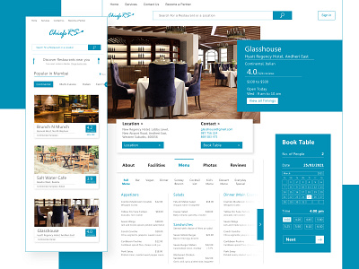 Chiefs RS version 2 design minimal restaurant restaurant booking ui web webdesign